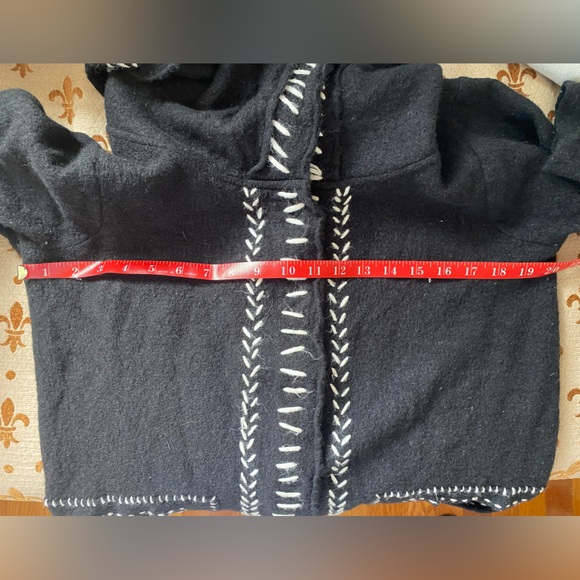 Anthropologie Guinevere Wool Black Coat/Long Jacket/Cardigan - Picture 9 of 12